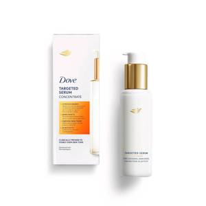 lot 31020 image: Dove Targeted Serum Multipurpose for Stretch Marks, Dark Spots, Uneven Skin Tone and Elasticity,with Tone Balance Complex, Niacinamide, Collagen Peptides and Natural Moisturizing Factors, 3.2 oz - Retail $26
