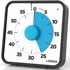 lot 31085 image: LIORQUE 60 Minute Visual Timer for Kids and Adults, Non-Ticking 7.5 Inch Large Visual Countdown Timers for Classroom Desk Countdown Clock with Magnetic Backing, Kids Pomodoro Timer Clock - Retail $19