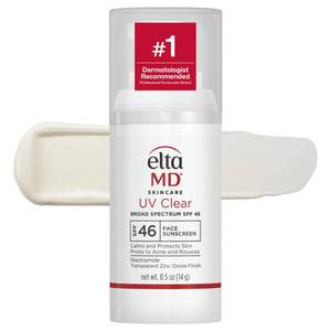 lot 31086 image: EltaMD UV Clear Face Sunscreen SPF 46, Oil Free Sunscreen with Zinc Oxide, Dermatologist Recommended, 0.5 oz - Retail $24