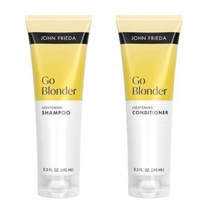 lot 31094 image: John Frieda Go Blonder Shampoo and Conditioner Set, Gradually Lightens Blonde Color Up, For Natural or Color-Treated Hair, 8.3 oz, Pack of 2 - Retail $22