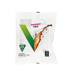 lot 31113 image: Hario V60 Paper Coffee Filter, Size 02, White, 100ct Box - Retail $10
