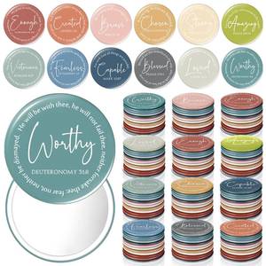 lot 31124 image: Geelin Mini Christian Gifts Mirror for Women Bulk Inspirational Bible Verse Scripture Portable Mirrors Small Church Gifts for Mother Women History Month VBS Party Favor(48 Pcs,Morandi) - Retail $20