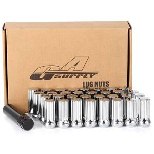 lot 31128 image: GAsupply 14x2 Lug Nuts Acorn, M14x2 Chrome Closed End 7 Spline Tuner Lug Nuts 2 50mm Tall Conical Seat 60 Degree, 32 Pack with 1 Lug Nut Key - Retail $32