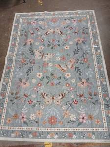 lot 62657 image: Area Rug Butterfly Floral Multicolor 5 x 7ft