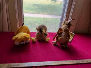 lot 6 image: Plush Dragon Stuffed Animal with Wings and Horns
