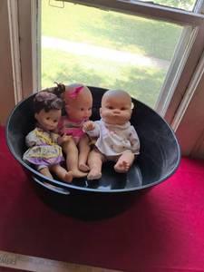 lot 9 image: Baby Doll Collection Set of Three with Outfits