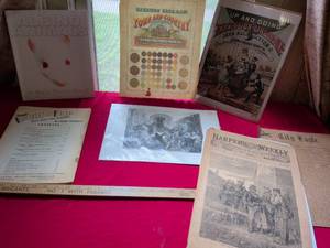 lot 16 image: Historical Print Collection with Paint Chart and Music Book