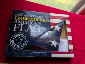 lot 24 image: 3x5ft Embroidered Nylon American Flag