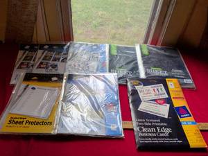 lot 50 image: Office Supply Bundle - Sheet Protectors, Business Cards, and Photo Pages