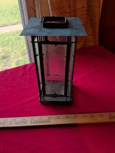 lot 109 image: Asian Style Table Lantern with Frosted Glass Panels