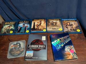 lot 261 image: Movie Collection Lot - Harry Potter, Lord of the Rings, Jurassic Park, Back to the Future, Indiana Jones Blu-ray and DVD Set