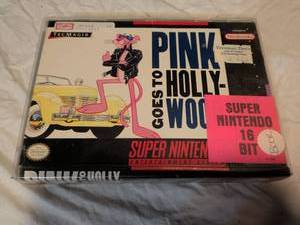 lot 356 image: Pink Goes to Hollywood Super Nintendo SNES Game Complete in Box