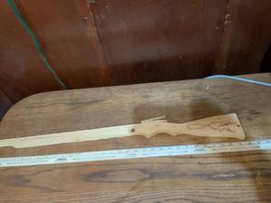 lot 380 image: Rubber Band Wooden Toy Rifle with US Marshal Star Design