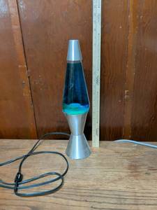 lot 412 image: Silver Base Blue Lava Lamp
