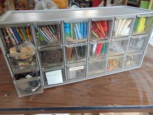 lot 1846 image: Container Full of Sorted Buttons and more