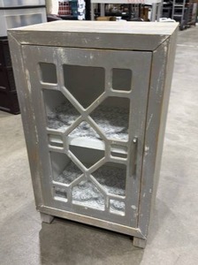 lot 107 image: At Home gray washed cabinet 32 x 18 x 14 in