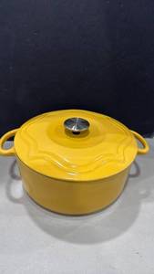 lot 1026 image: Chantal Yellow Enameled Cast Iron Dutch Oven with Lid