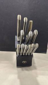 lot 1030 image: Hampton Forge Kobe Steel Knife Set with Block