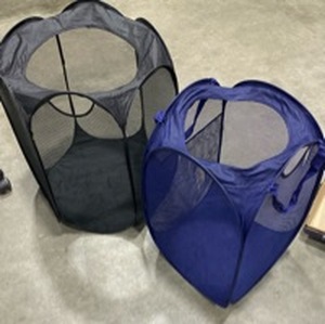 lot 1056 image: Fold up mesh hampers