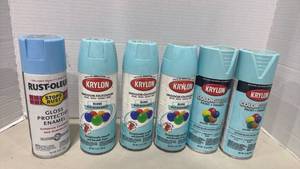 lot 1080 image: Rust-Oleum and Krylon Spray Paint Blue Ocean Breeze Bundle