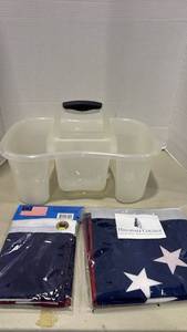 lot 1097 image: Cleaning Caddy with American Flags Set