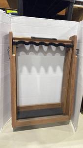 lot 1114 image: Folding wooden gun rack 31x21