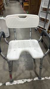 lot 1129 image: Adjustable Bath Safety Chair with Backrest and Arms