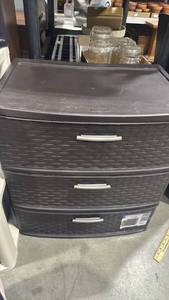 lot 1135 image: Sterilite 3-Drawer Weave Storage Tower 24x21x15