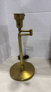 lot 2034 image: Brass Lamp with Swing Arm no shade approx 21 inches tall