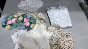lot 2041 image: Mixed Collection of Lace Doilies and Handmade Linens