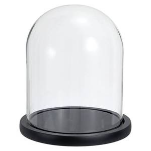 lot 30065 image: PATIKIL 7.3x5.9 Clear Cloche Glass Dome, Glass Bell Jar Display Case Tabletop Centerpiece with Black Wooden Base for Christmas Home Decor