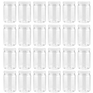 lot 30070 image: SMART SOLUTIONS Clear Plastic Mason Jars (18 oz 24 pack)  With Screw-On Airtight Lids  Refillable  No BPA  Perfect for Crafts, Herbs, Slime, Food & Liquids  Made in USA