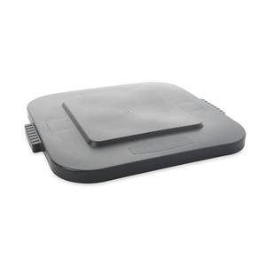lot 30078 image: Rubbermaid Commercial Products BRUTE Square Bin Storage Container Lid, 28-Gallon, Gray