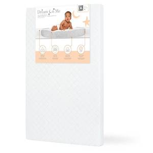 lot 30079 image: Dream On Me Holly 2-in-1 Mini Crib Mattress, Dual-Sided Infant & Toddler, Waterproof Cover, GREENGUARD Gold Certified, 38 x 24 x 3, Fits Mini & Select Portable Cribs, Not for Playards