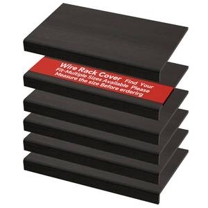 lot 30091 image: DUHARS 6-Pack PVC Composite Board Wire Rack Covers for Pantry - Imitation Wood-Look 24x16 Inch, Closet, Bathroom, Waterproof Scratch Resistant Easy Install, Wood Shelf Covers for Wire Shelving, Black
