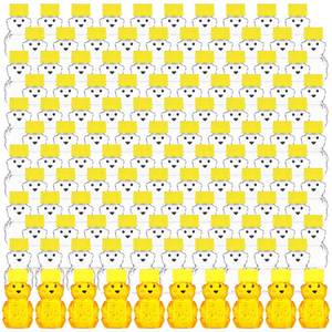 lot 30098 image: Patelai 120 Pcs Plastic Honey Bear Bottle Bear Shape Clear Honey Containers Empty Dispenser with Yellow Lid Jars Cup to Store Dispense Holiday Baby Shower Gifts(240ml8oz)
