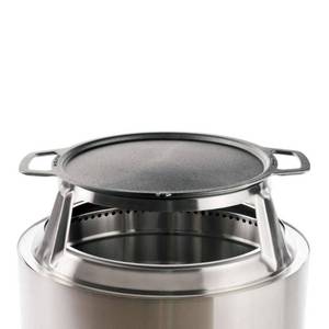lot 30101 image: Solo Stove Yukon Griddle  Hub, Cast Iron Cookware with Stainless steel Hub for 8 Elevation, Addition to Yukon fire pit, Weight 21 lbs, Cooking surface diameter 17.75