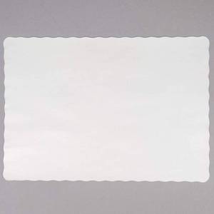 lot 30114 image: Off-White Colored Paper Placemat with Scalloped Edge - 1000Case Size 10 x 14 by Guffman