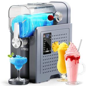 SYINTAO 2-in-1 Slushie & Soft Serve Ice Cream Maker, 88oz No-Ice-Needed Frozen Drink Machine with LED Display, 6 Preset Modes, Auto-Clean & Delay Timer Gift for Family