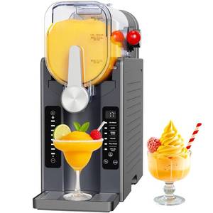 lot 30136 image: Slushie Machine No Ice Needed All-in-One Slushy Maker for Home, Real-Time Temp Display, Auto-Clean, 6 Preset  Frozen Margaritas, Cocktails, Frapp�s, Ice Cream, Smoothies, Milkshakes,Summer Part arm broken still opens and closes