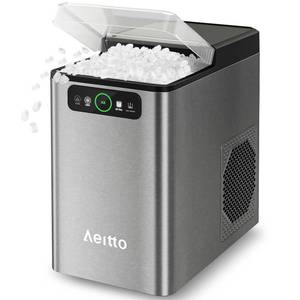 lot 31057 image: Nugget Ice Maker Countertop, Pellet Ice Machine Soft Chewable Ice 40lbsDay, One-Click Operation, Auto Self-Cleaning Crushed Ice Makers Stainless with Scoop for HomeKitchenOffice