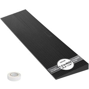 lot 31072 image: VEVOR 1.2 Rise Cuttable Threshold Ramp for Doorways, 35.4 Wide Natural Rubber Wheelchair Ramp, Non-Slip Solid Rubber Ramp with Double-Sided Tape for Doorways, Driveways, Bathroom, Smooth Tile