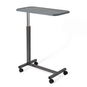 lot 31090 image: Medline Adjustable Overbed Bedside Table with Wheels, Great for Hospital Use or At Home as Bed Tray, Composite Table Top