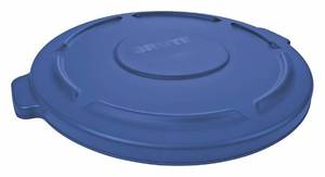 lot 31095 image: Rubbermaid Commercial Products BRUTE Trash Can Dome Lid, 20-Gallon, Blue, Compatible with the Rubbermaid Heavy Duty 20-Gallon Garbage Bins