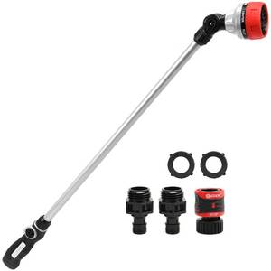 lot 31102 image: Eden 96618 Long Metal Garden Wand with 7 Watering Pattern, Thumb Control, Bundled with Quick Connect Starter Set