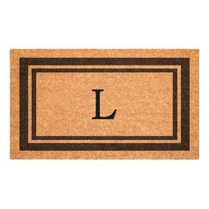 lot 31119 image: Calloway Mills 152982436L Brown Border 24 x 36 Monogram Doormat (Letter L)