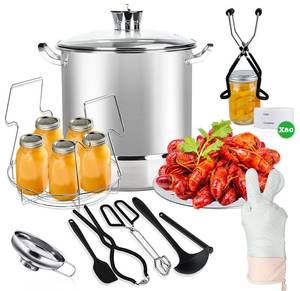 lot 32060 image: LINMAGCO Canning Supplies Starter Kit - Canning Pot, Water Bath Canner with Lid & Steam Canner with Rack
