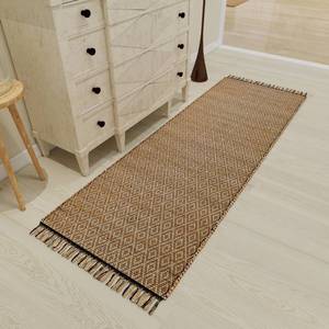 lot 32075 image: Eco Crave Handmade Jute Area Rug 4x6 ft Brown & Black Diamond Pattern, Natural Hand-Woven Low Pile Non-Slip High Traffic Area Floor Mat for Indoor Outdoor, Farmhouse Boho Decor Carpet, 48x72 Inches