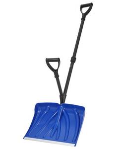 lot 32102 image: Snow Shovel with D-Ring Handle, 18 Inch Blade, Lightweight Steel Handle, 4.5LBS Ergonomic Design for Driveway, Walkway, Patio Snow Removal, Portable Shovels for Yard, Garden & Camping, Blue & Black