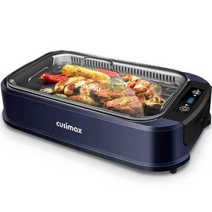 lot 32110 image: Indoor Grill CUSIMAX Electric Smokeless Grill Portable Korean BBQ with Turbo Smoke Extractor Technology, Non-stick Removable Plate, Tempered Glass Lid, Great for Party(Single Plate)